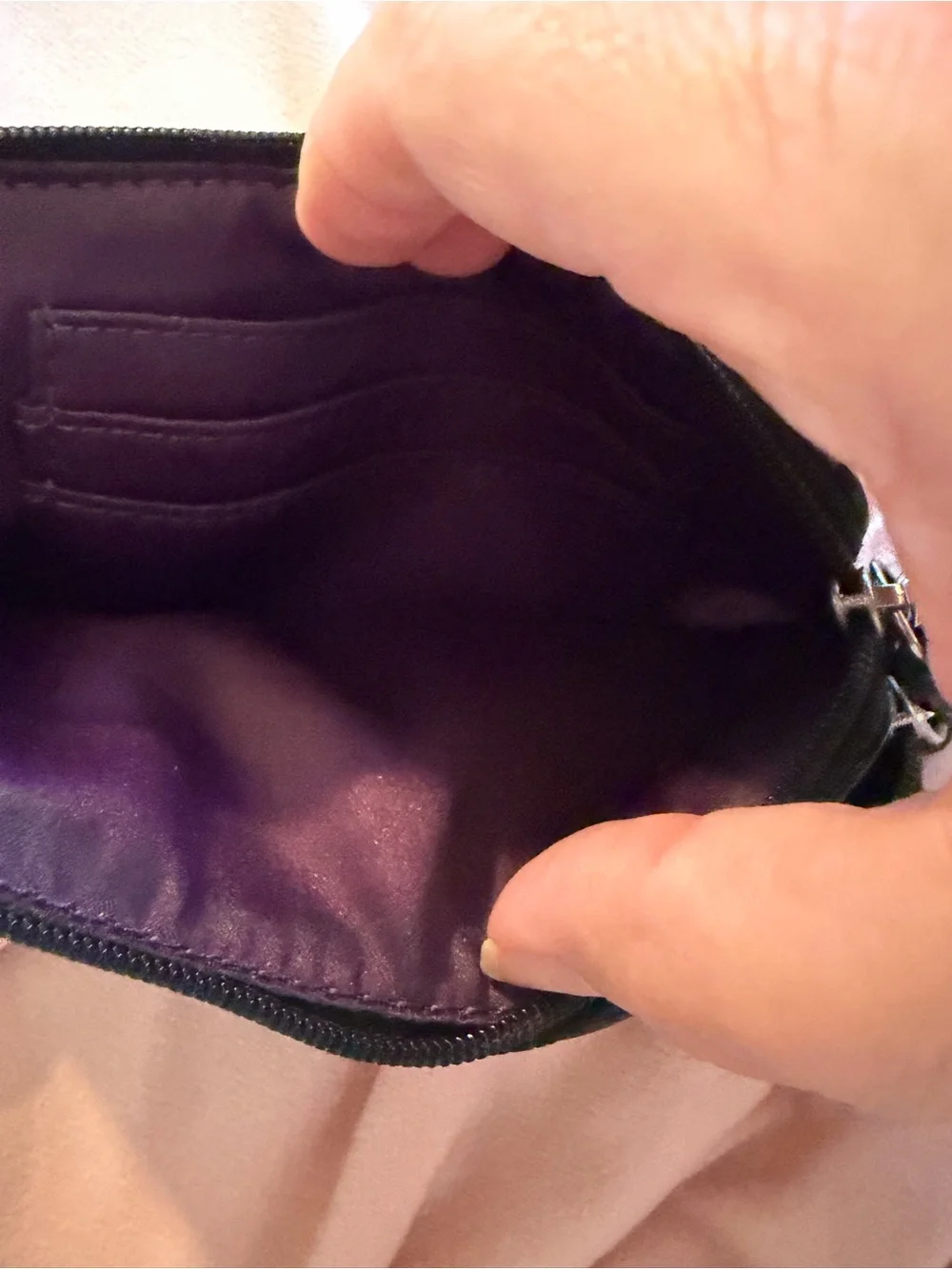 Coach Gray Wristlet with Silver Hardware and TWO pockets!